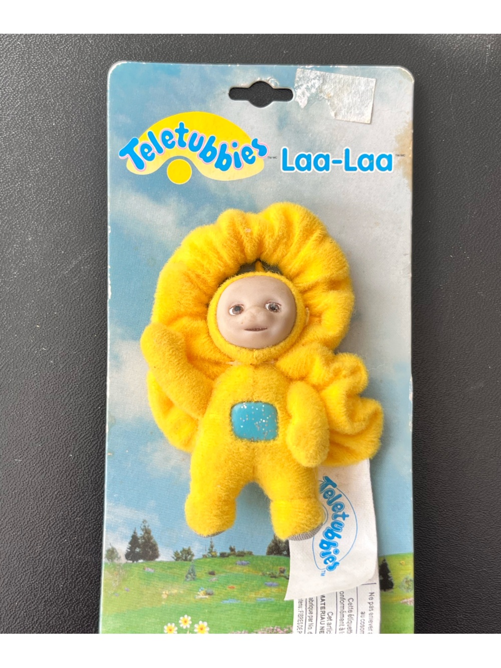 vintage 1990s Teletubbies Laa-Laa plush shoe/boot/hair accessory